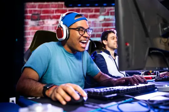 Young male esports gamers